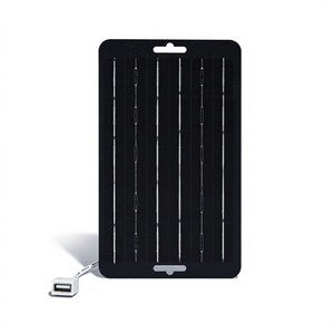 <span class=keywords><strong>Chargeur</strong></span> solaire 5V 4W, panneau photovoltaïque flexible monocristallin, chargement de téléphone en extérieur, noir, résistant aux éclaboussures - Product Image 1