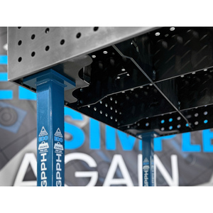 SteelEco GPPH <b>welding</b> <b>bench</b> 1.2x1.2m, 8mm thick, 16mm holes, 100x100mm grid - Product Image 5