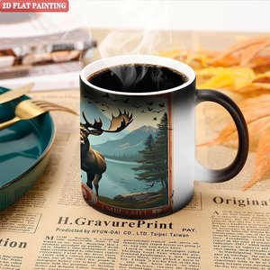 Frosted Black <b>Ceramic</b> <b>Mug</b> 11oz Heat Activated Color Changing Cup Festival Gift Bulk Supply - Product Image 5