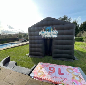 Taşınabilir Büyük Parti Çadırı Ev Siyah LED Işıklı Şişme Küp Parti Gece Kulübü Çadırı Şişme Gece Kulübü - Product Image 2