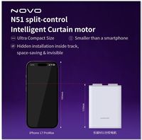 Système de rideaux intelligents à double moteur N51, conception intégrée, contrôle par application à distance, Tuya Bluetooth, compatible Alexa Smart Life, charge maximale 100 kg