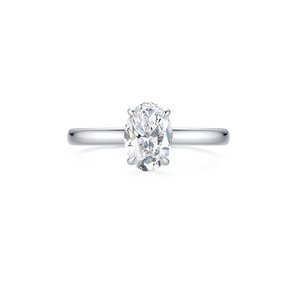 Anillo de Compromiso de Oro de 18K con Diamante Cultivado en Laboratorio, Corte Ovalado, Promesa Eterna para Propuesta de Matrimonio - Product Image 2