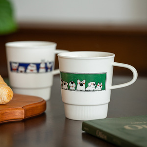 Cartoon Ceramic Coffee Mug Breakfast Milk Cup Cute Mugs with Animal Printed - Product Image 1