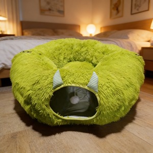 <b>Plush</b> <b>Cat</b> Bed Round 85x85x26cm Faux Fur Warm Four Seasons Pet House For <b>Cats</b> - Product Image 4