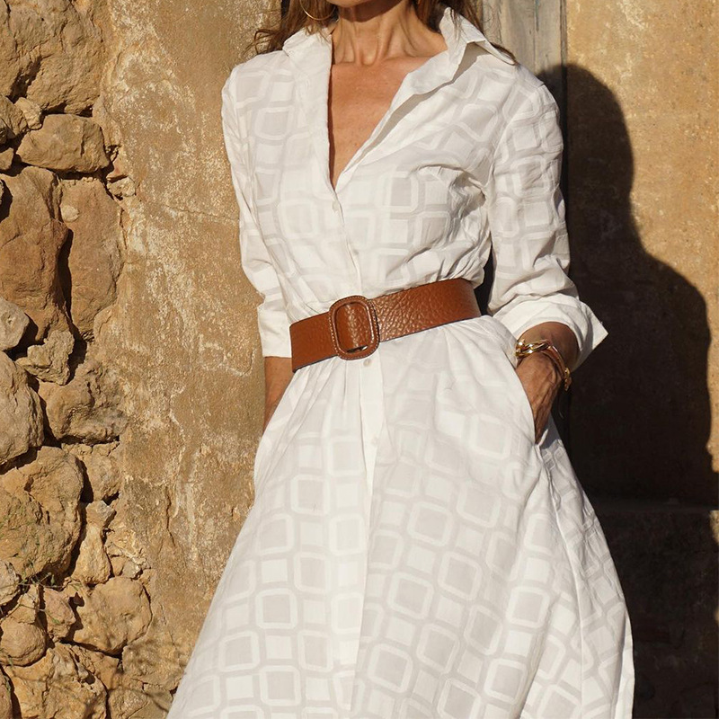 princess polly baby blue dress How to Wear A Shirt Dress in the Winter main image 0