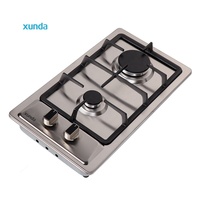 Cuisinière à gaz encastrable Xunda, 2 brûleurs, en acier inoxydable de haute qualité, pour hôtel et usage domestique, idéale pour l'extérieur