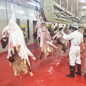 ヤギの皮の取り外し機械家畜の皮むき装置が付いている羊の虐殺ライン