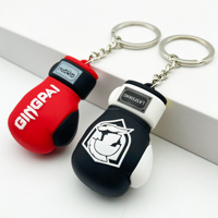 Porte-clés 3D personnalisé avec logo, gants de boxe, porte-clés 3D en caoutchouc PVC souple, breloques 3D pour la promotion de la salle de sport