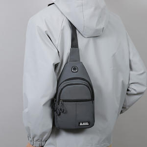 Bolso de Pecho para Hombre S-Agait con Revestimiento de PU, Impermeable, en Gris, Negro, Verde Militar, Azul Oscuro, Color Sólido, para Uso Diario, Deportes al Aire Libre - Product Image 2