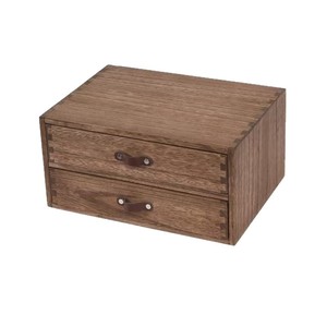 Wooden Double <b>Drawer</b> <b>Storage</b> <b>Box</b> Solid Wood Office Organizer Rectangle Shape With Partitions Desktop <b>Drawer</b> Organizer - Product Image 1