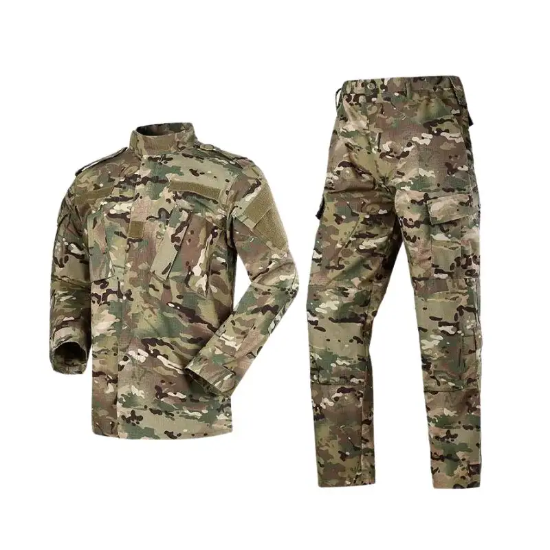 유다 사용자 정의 작업복 재킷 야외 사냥 립스톱 카모 미국 유니폼 65/35 Tc 전투 위장 세트 전술 유니폼