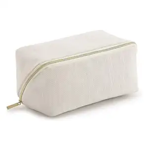 Kadınlar için 2024 yeni tasarım kozmetik çantası su geçirmez pamuk keten kumaş makyaj çantası küçük kalem kutusu