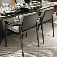 Ensemble de table à manger en marbre italien sur mesure LOU avec chaises, design moderne et luxueux pour appartement et villa, meubles de maison