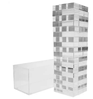 54 pièces bloc de Lucite transparent 3D luxe acrylique tour d'empilage jeu de Puzzle