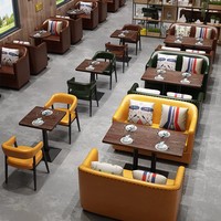 Meubles de restaurant modernes et durables, combinaison table et chaise en métal, ensemble de canapé et table pour café, utilisation en restauration