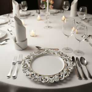 Plato de Presentación Moderno y Lujoso de 13 Pulgadas, Duradero, de PP, con Diseño Personalizado para Cenas de Boda y Eventos de Carne - Product Image 4