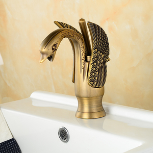 Độc xử lý hình dạng động vật phòng tắm vòi Fancy Antique Brass thiên nga vòi nước - Product Image 4