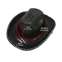 Cappello da Cowboy/Cowgirl Occidentale OR258 con Luci LED Colorate per Feste e Spettacoli di Halloween e Natale