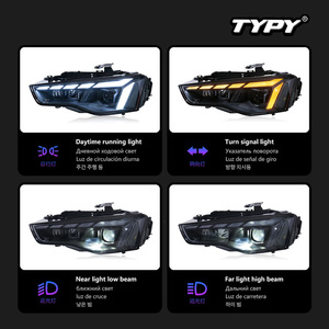 ชุดไฟหน้า TYPY สำหรับ Audi A5 ปี 2012-2016: เลนส์ LED สไตล์ RS พร้อมไฟวิ่งกลางวันและไฟเลี้ยวแบบเรียงลำดับ - Product Image 4