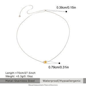 Thép không gỉ hình học hai giai điệu vàng và bạc mạ xỉn màu miễn phí Bóng Mặt Dây chuyền vòng cổ vòng đeo tay thiết lập đồ trang sức cho phụ nữ - Product Image 2