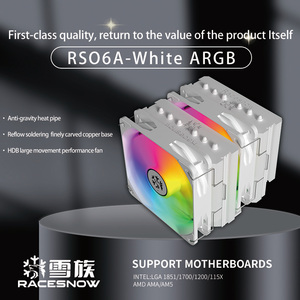 Enfriador de CPU ZeroMaster ARGB con 6 Tubos de Calor y Ventiladores RGB Dobles, Conector de 4 Pines, Radiador de Torre de Aire para Radiador de Cobre - Product Image 4