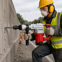 Marteau perforateur rotatif électrique robuste pour la démolition du béton, outil électrique avec poignée auxiliaire pour la construction