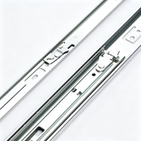 Glissières de tiroir à verrouillage robustes de 51 mm de large, à extension complète, à montage latéral, télescopiques, capacité max. 60 kg, pour coffres à outils, caravanes et utilitaires