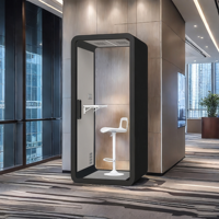 Cabine de bureau insonorisée mobile, cabine de réunion en verre à réduction de bruit pour réception d'entreprise, salle d'appels et de négociation