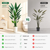 Grande plante artificielle de Canna Lily en pot, feuillage tropical, décoration nordique pour salon, verdure d'intérieur, vente en gros