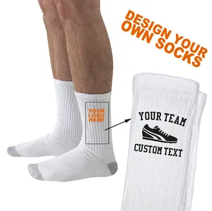 FREE DESIGN MOCK-UP Custom Logo Crew Sports Unisex Socks Custom Sport Sock Custom Design Athletic Gym Socks With OEM Logo