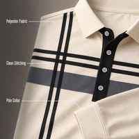 Polo à manches longues personnalisé avec impression 3D intégrale, vêtement de mode en polyester pour une utilisation décontractée en extérieur