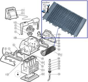 6101641-R2 MAY-201-3220 Jeu de brosses avant/arrière pour nettoyeur de piscine Nautilu-s CC Plus <span class=keywords><strong>Dolphi</strong></span>-n DX3/DX4 M200-Plastique écologique - Product Image 4