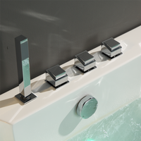 Moderna Bañera de Hidromasaje Independiente de Lujo para 2 Personas, para Baño en Casa, con Vidrio y Calefacción a Temperatura Constante