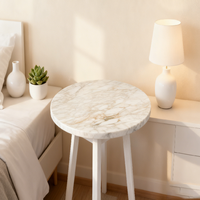 Table basse en pierre PAIA, socle bas, salon, luxe, marbre Calacatta Gold naturel personnalisé