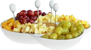Nuevo Producto <span class=keywords><strong>2026</strong></span>: Bandeja Decorativa de Cerámica Blanca para Servir Aperitivos con Palillos para Comida y Soporte de Madera - Product Image 3
