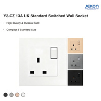 Enchufe de pared con interruptor 13A para Reino Unido, obturador de seguridad antichoque eléctrico, resistente a altas temperaturas, carcasa de PC ignífuga, larga vida útil