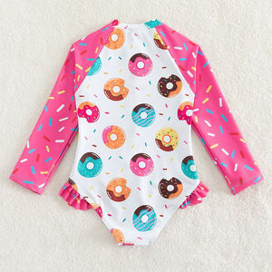 批发优质扎染防紫外线长袖泳衣夏季沙滩装学步女孩泳装 - Product Image 3