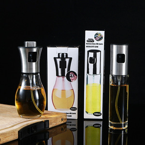 Glass Oil Sprayer Bottle 304 Stainless Steel Press Type Kitchen Cooking Tool Set Barbecue Seasoning Oil Dispenser - Product Image 4