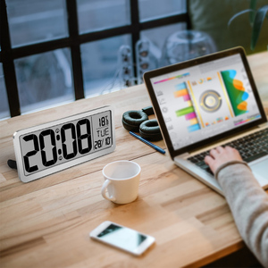 Duvar saati saat, tarih, hafta içi ve sıcaklık 16 klasik yatıştırıcı müzik ile büyük dijital lcd alarm ekranı - Product Image 2