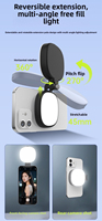 Lumière annulaire LED magnétique portable 3 en 1 à rotation 360° avec miroir de maquillage pour la photographie vidéo et l'enregistrement