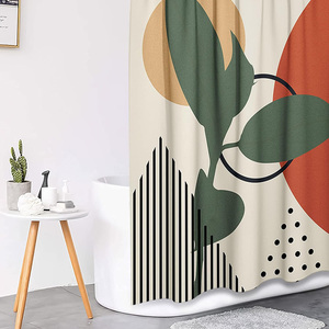 <span class=keywords><strong>Rideau</strong></span> <span class=keywords><strong>de</strong></span> <span class=keywords><strong>douche</strong></span> personnalisé avec impression décorative, style bohème, moderne du milieu du siècle, géométrique, abstrait, minimaliste, pour la salle <span class=keywords><strong>de</strong></span> bain - Product Image 3