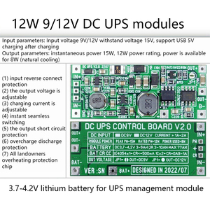 DC UPS V2.0 SN Version /DC9V/12V <strong>Power</strong> <strong>Supply</strong> <strong>Module</strong>/Unlimited Capacity Version/Uninterruptible <strong>Power</strong> <strong>Supply</strong> Board - Product Image 2