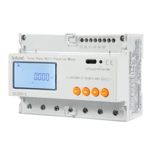 Din Rail installation ADL3000-E Three phase energy meter with modbus communication 5A via CT input kwh meter