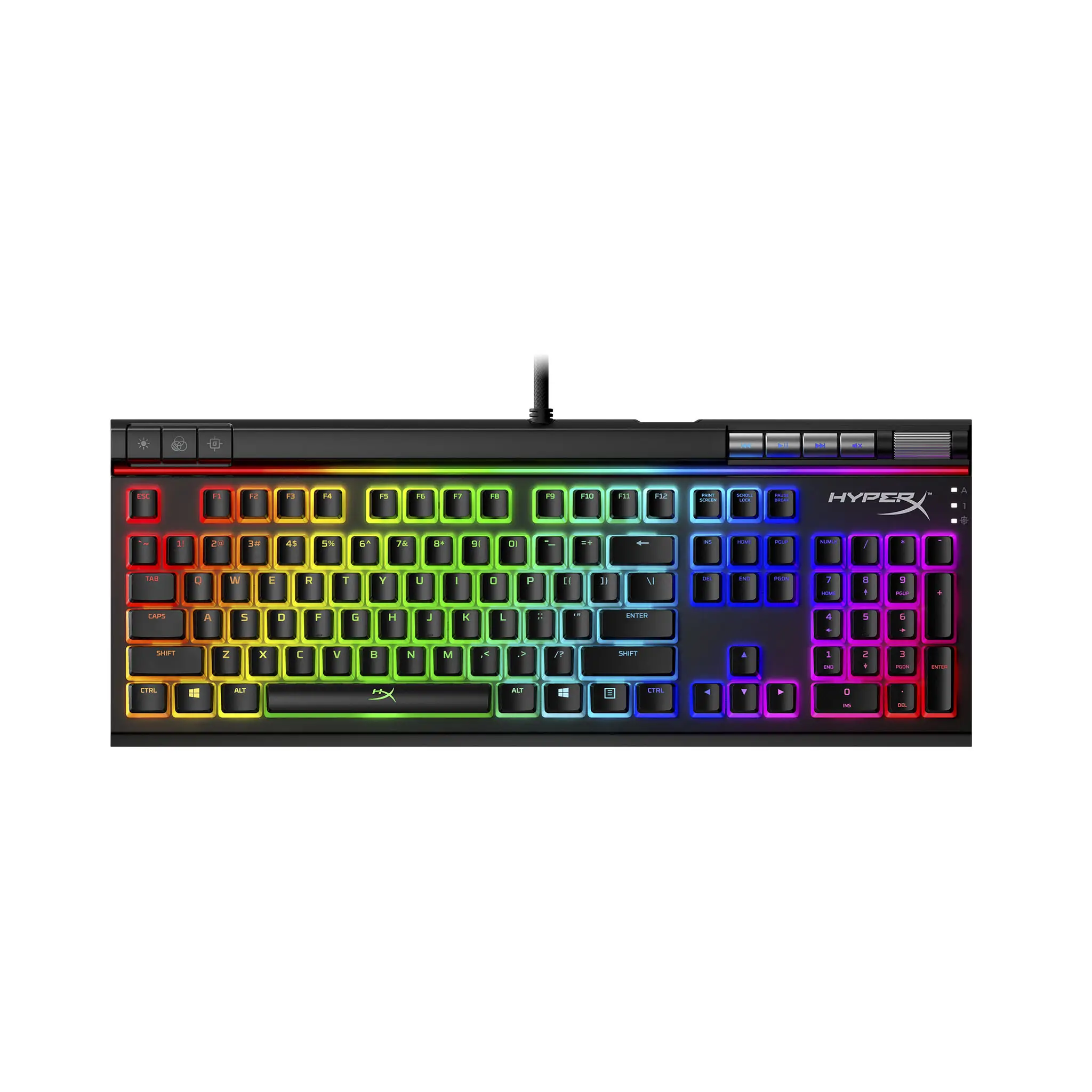 Hyper X Alloy Elite 2 ABS Pudding Keycaps RGB Mechanical Gaming Keyboard Media Controls Gaming Keyboard