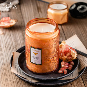 Venta al por Mayor de Frascos de Vidrio Ámbar de Lujo Personalizados para Velas con Tapas Metálicas, Recipientes Esmerilados al por Mayor para Navidad - Product Image 3