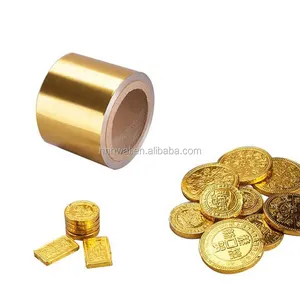 newest price wholesale chocolate wrapper gold aluminum foil paper raw materials roll for chocolate bar wrapping candy packaging