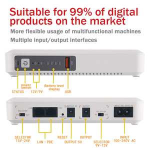 Dc UPS sạc 12V 10000mAh pin lithium LED hiển thị EU & chúng tôi Ổ cắm 10 giờ điện <span class=keywords><strong>d</strong></span>ự phòng cho <span class=keywords><strong>Wifi</strong></span> <span class=keywords><strong>Router</strong></span> & <span class=keywords><strong>Modem</strong></span> - Product Image 3