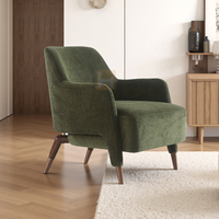 Fauteuil de réception moderne en tissu vert, fauteuil rembourré sur mesure, écologique, durable, inclinable, pour l'extérieur, la chambre à coucher