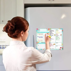 Bloc-notes magnétique hebdomadaire OEM avec suivi des habitudes, 53 feuilles, 10"x8", liste de tâches, planificateur de bureau et calendrier pour réfrigérateur, pour la maison et le bureau - Product Image 5