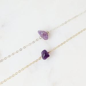 <strong>Boho</strong> February Birthstone Healing Crystal Jewelry,Amethyst Quartz Gemstone <strong>Necklace</strong> for Raw Stone Birthday Gift - Product Image 6
